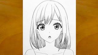 How to Draw an Anime Girl Face || Anime Drawing Tutorial || Easy Step-by-Step Drawing