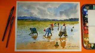 What a beautiful landscape/ in Watercolour/by Prakash Mahato