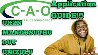 HOW TO APPLY AT UKZN, DUT, MANGOSUTHU, UNIZULU FOR 2025 ADMISSIONS | CAO