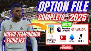 PES 2021 al 2025 OPTION FILE PS4 PS5 PC COMPLETO 2025 Y GRATIS