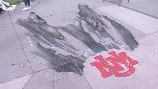 Chalk artist completes 3-D mural at UNM