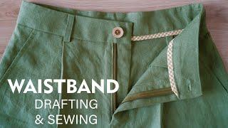  How To Draft And Sew Waistband On Pants | Trousers Waistband Sewing Techniques