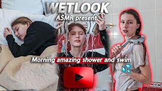 I took a shower with my clothes on! Incredibly wet video! ASMR Wetlook