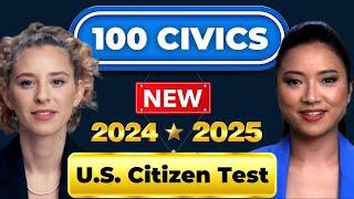 New 2024-2025 US Citizenship, Multiple Choice 100 Civics Test, USCIS, Ciudadania Americana,  Citizen