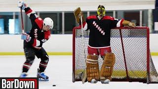 STOPPING SHOTS WITH VINTAGE GOALIE GEAR | BARDOWN SHOWDOWN