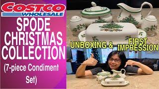 SPODE | CHRISTMAS TREE COLLECTION | SUGAR BOWL & CREAMER SET | HOSTESS SET | COSTCO CANADA