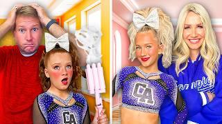 CHEER COMPETiTiON FOR 7 KiDS!!   *CHEER MOM VS CHEER DAD*