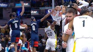 Bennedict Mathurin INSANE windmill dunk under Coulibaly's arm to end game 