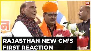 Rajasthan New CM Bhajan Lal Sharma Speaks To Media Thanks PM Modi For Opportunity | India Today News