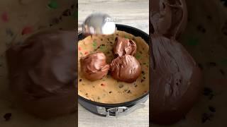 The Ultimate Christmas Nutella cookie pie  #easyrecipe #shorts