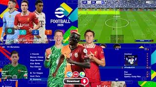 eFootball PES 2025 PPSSPP Download Update New Kits 24/25 Season & New Transfers Best HD Graphics