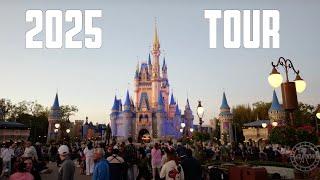 Magic Kingdom 2025 Evening Walkthrough Tour in 4K | Walt Disney World Orlando Florida March 2025