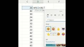 Insert emojis in excel formulas