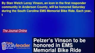 Pelzer’s Vinson to be honored in EMS Memorial Bike Ride