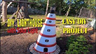 HOW TO MAKE DIY LIGHTHOUSE -  LARGE SIZE GARDEN DECORATION