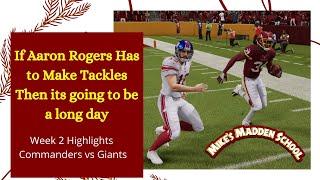 Washington Commanders - Week 2 Highlights vs Giants | Madden 22 Gameplay | Mike's Madden School