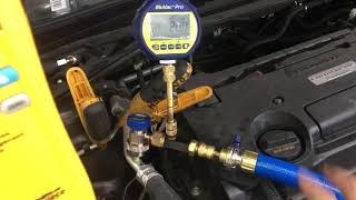 Air-conditioning re-charge very fast without gauges