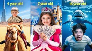 I Gave $1000 to Ages 1-18 to Spend Freely! *IN DUBAI*