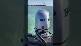 Honda 100 Horse 4 Stroke Outboard  #biglakelittleboat #hondapower