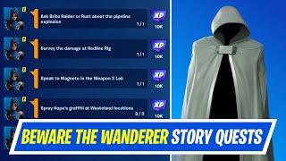 Fortnite Complete Story Quests - How to EASILY Complete Epilogue - Beware The Wanderer Quests