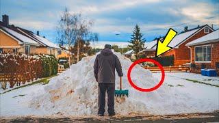 The man couldn't believe his eyes when he saw THIS find in a pile of snow!