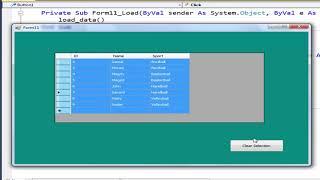 How to deselect all selected rows in a DataGridView control in VB.net?