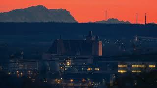 Ingolstadt mit starker Fernsicht über auf die Alpen