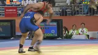 Reza Yazdani (IRI) VS Kurban Kurbanov (UZB) in 2010 Asian Games رضا یزدانی و قربان قربانوف