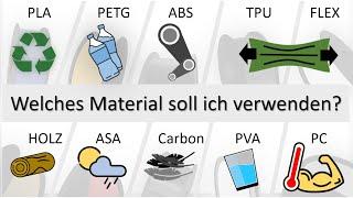 3D-Druck Filamente: Eigenschaften + Anwendungsbeispiele! (Zeitschiene für Schnellauswahl vorhanden)