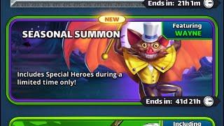 Empires Puzzles : Extravanganza Seasonal Haloween Summons feat Wayne (must see multiple 5 stars)