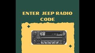 Universal Jeep Radio Code Entering Tutorial