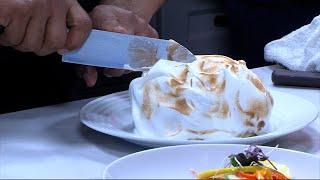 A Delicious Fish Entrée And Tasty Alaska Dessert Is On The Menu With Chef Zeus From Benvenuto