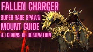 Fallen Charger Mount Guide - Super Rare Spawn - 9.1 Shadowlands - Fallen Charger's Reins