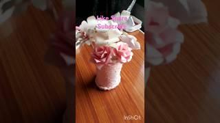 paper' Flowers  Diy vase #artscraft #papercrafts #homemadepapercraft