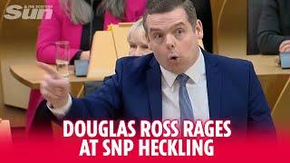 Douglas Ross rages at SNP frontbenach at FMQs screaming at Humza Yousaf