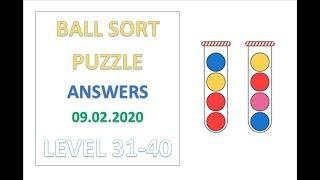 Ball Sort Puzzle Answers Level 31 32 33 34 35 36 37 38 39 40 Solutions Walkthrough