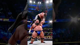 Giant wrestlers meet heavyweights in the ring