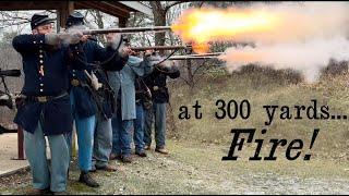 Volley Fire at 300 yards, and what Civil War bullets sound like in flight