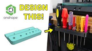 Tool holder using Onshape sketches and extrusion - 3D design for 3D printing pt2