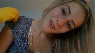 ASMR relaxing face massage & reiki | hand sounds, repeating, finger flutters, lights, & more