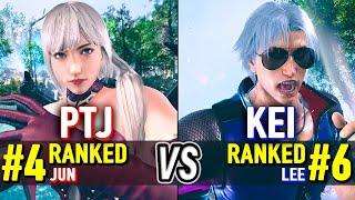 T8  PTJ (#4 Ranked Jun) vs KEI (#6 Ranked Lee)  Tekken 8 High Level Gameplay