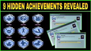 9 NEW HIDDEN ACHIEVEMENTS REVEALED IN PUBG MOBILE || 180 ACHIEVEMENT POINTS & 9 PREMIUM CRATE