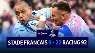 Stade Francais vs Racing 92 (9-22) | Feisty Clash Between Parisian Rivals | Champions Cup Highlights