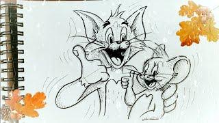 Как нарисовать Тома и Джерри. Том и Джерри. Drawing Tom and Jerry.