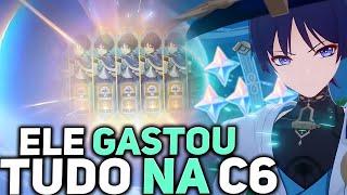 ELE Esperou 1 ANO e Gastou TUDO Na c6! SCARAMOUCHE C6!! Tiros EM Banner ANDARILHO! GENSHIN IMPACT!