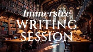 Writing in an old university library on a snowy day ️ cozy ambience for writers