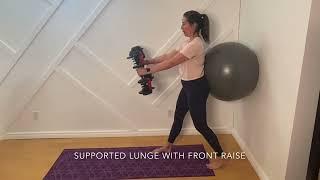 Supported lunge front raise