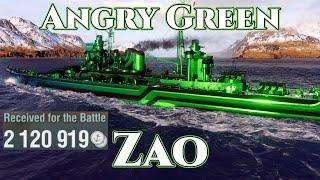 World of Warships: The Angry Green Zao (3526 base XP!)