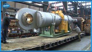 30 TONS HYDRAULIC PISTON. Mechanical Tools Production Process. Heavy-duty Equipment In Forging Plant