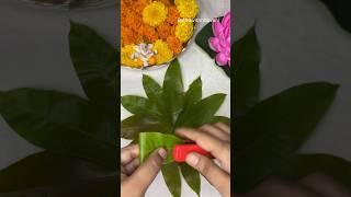 ️Easy Ganesh Pooja Decoration Idea| Mango Leaf decoration idea #ganeshchaturthi #trending